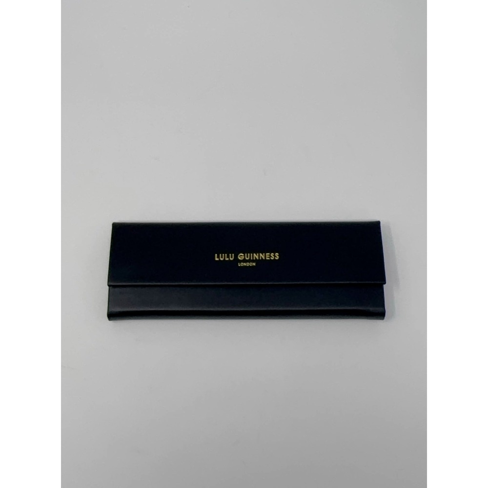 LULU GUINNESS London Black Glasses Rectangle Case Magnetic Clean Designer